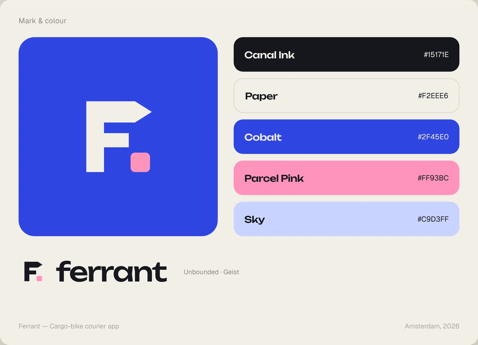 Logo dan palet warna Ferrant