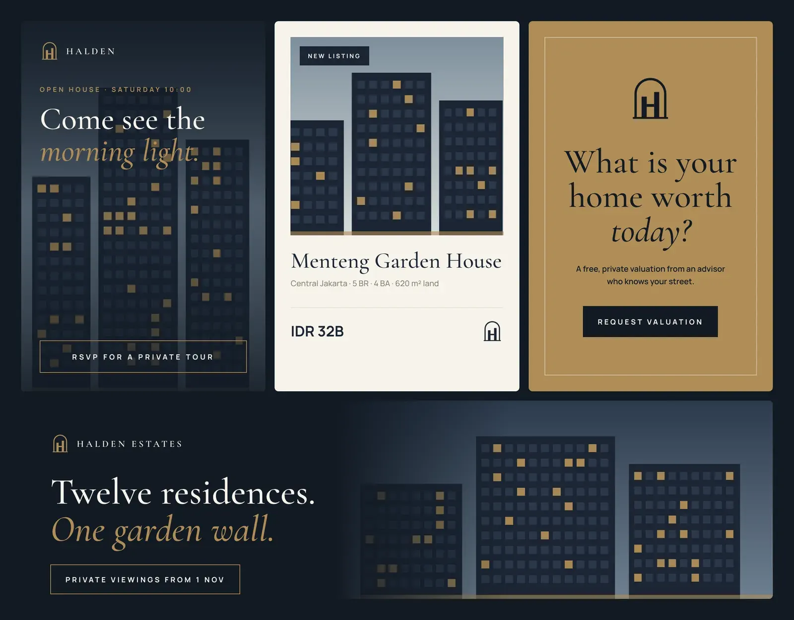 Halden Estates ad creatives