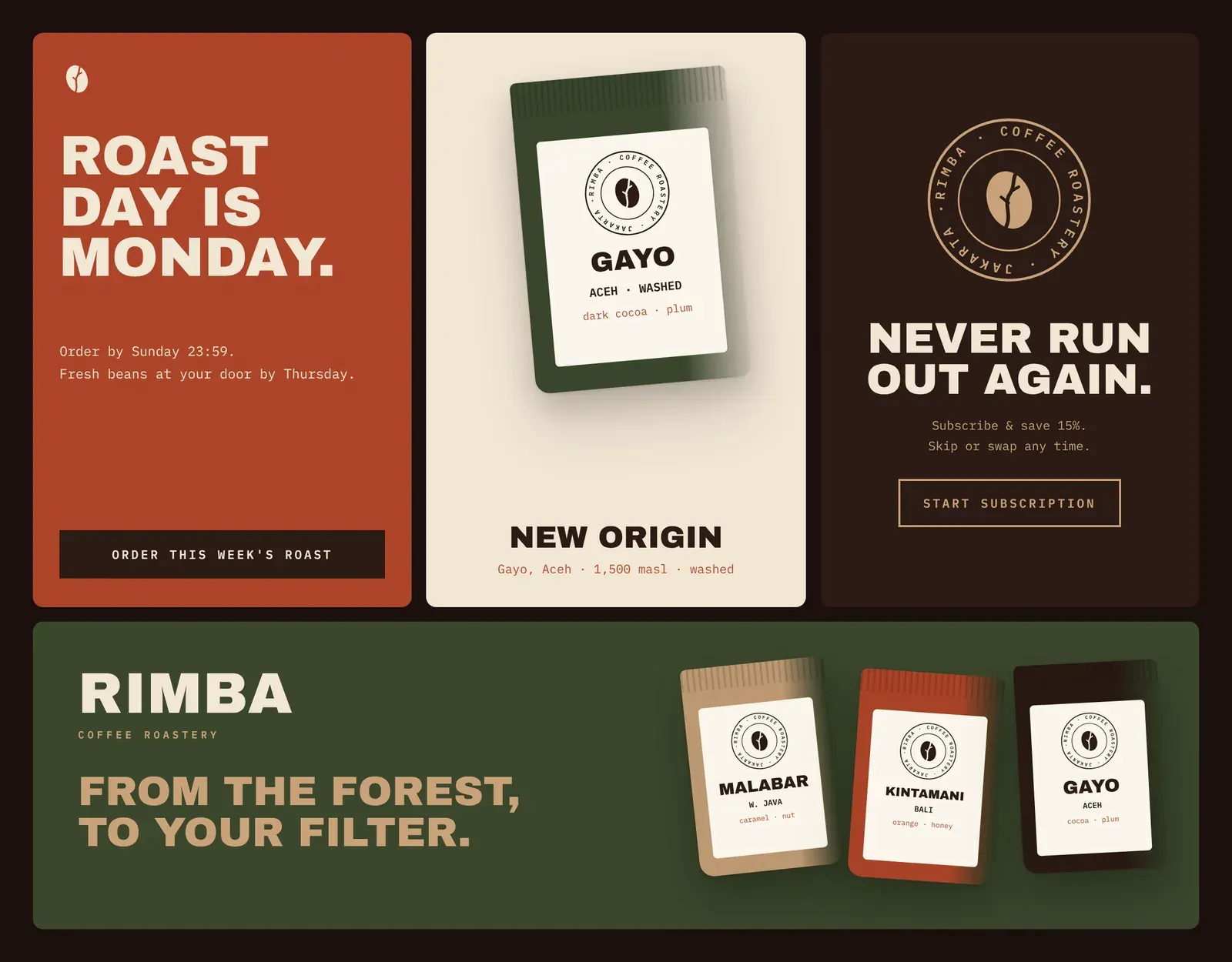 Rimba Roastery ad creatives